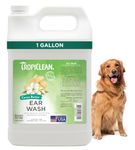 TropiClean Cocoa Butter Ear Wash for Dogs & Cats | Alcohol Free Dog Ear Cleaner Solution | Pet Ear Wash Derived from Natural Ingredients | Made in The USA | 1 Gallon
