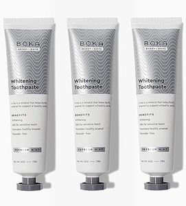 New! Boka Fluoride Free Toothpaste - Nano Hydroxyapatite, Remineralizing, Sensitive Teeth, Whitening - Dentist Recommended for Adult, Kids Oral Care - Refresh Mint Natural Flavor, 4oz 3Pk