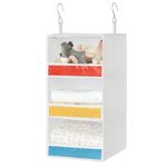 GRANNY SAYS 3-Shelf Hanging Storage Organizer, Pack of 1 Hanging Shelves for Closet Storage, Rangement Garde Robe, Collapsible Hanging Clothes Organizer, Wardrobe Hanging Organizer for Nursery, White