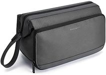 BAGSMART Toiletry Bag for Men, Wide Opening Travel Toiletry Bag for Men, Dopp Kit Water Resistant Shaving Hygiene Bag for Bathroom Shower, Travel Size Toiletries, Travel Essentials - Grey