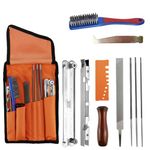 11pcs Chainsaw Sharpening Kit, Universal Chainsaw Chain Sharpener File Kit, Chainsaw Sharpener Tools with 5/32-Inch (4 mm), 3/16-Inch (4.8 mm), 7/32-Inch (5.5 mm) Round Files, for Sharpening Chainsaw