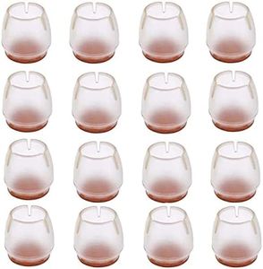 Maydahui 16PCS Round Chair Leg Floor Protector Rubber Caps Silicone Table Pads Furniture Circular Feet Covers (Size 1" to 1-1/7 ")