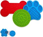 ECOUR Licking mat for Dogs & Cats 3 Pack, Dog Slow Feeder, Lick mat for Dogs with Suction Cups, Perfect for Yogurt Peanut Butter Treat, Boredom Anxiety Reducer, with Cleaning Brush