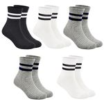 SPTRAMLE Toddler Socks, Boys Socks Kids Socks Boys Crew Socks Cotton Athletic Socks for Girls Boys 9-12 Years, 5 Pairs