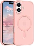 BENTOBEN for iPhone Magnetic Case [Compatible with MagSafe] Translucent Matte Frosted Slim Shockproof Women Men Boy Protective Phone Case Cover,Pink