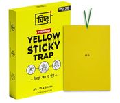 Chipku A5 PVC Yellow Sticky Trap Pack of 25 for Insects | Powerful Eco Fly Glue Trap for White Fly, Aphids & Thrips | Chemical-Free Agriculture & Garden Pest Control