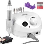 30000RPM Electric Nail Drill Machine Efile Professional Nail File for Acrylic Gel Dip Powder Nail, 6 Sanding Bands & 6 Nail Drill Bits for Home Salon Use