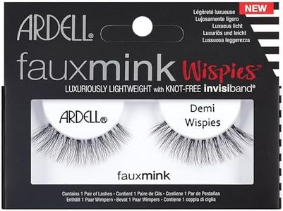 Ardell Faux Mink Lashes Demi Wispies - Lightweight, Natural-Looking False Eyelashes, Flared Lash Style with Invisiband, 1-Pack