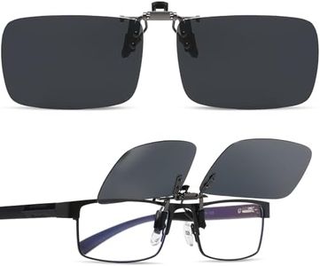 Musivon Lunettes de soleil à clipser pour homme et femme – Protection UV polarisée anti-reflet, Lunettes de soleil rectangulaires, 40mm*59mm