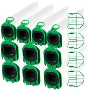 Pack of 10 Vacuum Cleaner Bags for Vorwerk Kobold, Compatible VB100/FP100 with 4 Motor Protection Filter Vorwerk Vacuum Cleaner Bags, Kobold VB100 Cordless Vacuum Cleaner