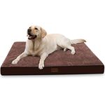 MIHIKK Orthopedic Dog Bed for Crate Waterproof Dog Beds with Removable Washable Cover Anti-Slip Egg Foam Pet Sleeping Mattress for Large, Jumbo, Medium Dogs, Brown, 35 x 23 Inch