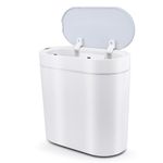 Dawitrly Smart Bathroom Trash Bin, 7 Liter Waterproof Motion Sensor Trash Can with Lid, Touchless Automatic Garbage Waste Can, Small Rubbish Bin for Bathroom, Toilet, Bedroom, Living Room, Kitchen