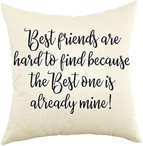 Ogiselestyle Friendship Gifts Decorative Throw Pillow Covers 18" x 18" with Best Friend Quotes Family Room Décor