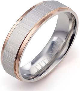 Gemini Custom Engrave His Her Two Tone Rose Gold Silver Couple Promise Anniversary Wedding Ring Valentine Day Gift SzM 1/2