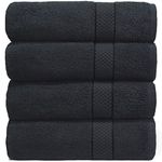 Casabella Luxury Pack Of 4 Bath Sheet 100% Egyptian Cotton Super Soft towel_Black