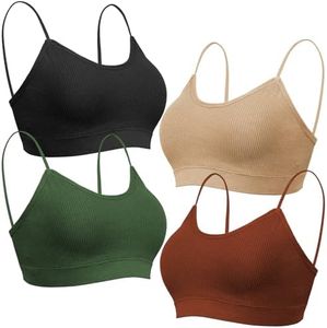 KCDDUMK 4-Piece Cami Bras - Wireless High Support Sports Bras for Women, Padded and Comfortable, Ideal for Everyday Wear, Athletic Activities, and Nursing