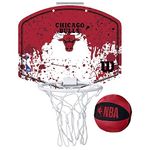 Wilson Mini NBA-Team Basketball Hoop, CHICAGO BULLS, Plastic,White