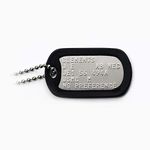 Graphotype™ Personalised US Military Stainless Steel Dog TAG with Key Chain - US Army Style Embossed Stainless Steel ID Dog tag with 11.5cm Chain & Silencer