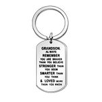 Grandson Gift,Encouragement Keychain Keyring Key Chain Ring for Boy Birthday Graduation Christmas