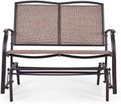 Wenst'sKufAN Patio Glider Chair, Outdoor Textilene Swing Glider Bench with Stable Steel Frame, Patio Swing Glider Bench for 2 Persons Rocking Chair, Idea for Outdoor Backyard,Beside Pool and Lawn