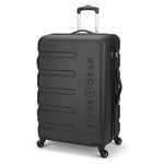 SwissGear Signature Hardside Checked Luggage — Large Suitcase with 4 Spinner Wheels — Black, 28-inch