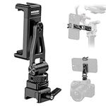 NEEWER Metal Phone Tripod Mount with Cold Shoe Mount & NATO Clamp for DJI RS4 RS3 Pro RS2 RSC2 Gimbal Stabilizer, 180° Tilt Phone Clamp Clip Holder Compatible with iPhone 15 Pro Camera Cages, GA010