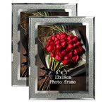 PETAFLOP Photo Frames 5X7 Glass for Family Table Decorations, Set of 2