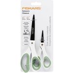 Fiskars Everyday Softgrip Non-Stick Titanium Fashion Scissors (8") - 2pk - Forest Fern