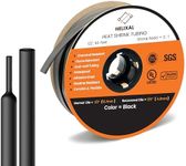 HELIXAL 1/2" Heat Shrink tubing, 3:1 Ratio Wire Heat Shrink Tubing Industrial and Marine Grade, Dual Wall Adhesive Lined Wire Shrink Wrap Tubing, Waterproof Heat Shrink Tube - Black, 60 Feet Roll