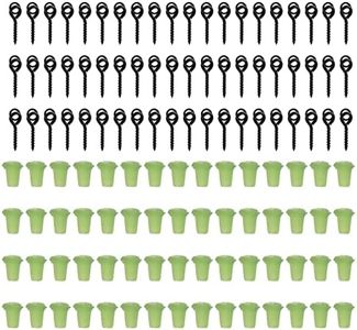 Create idea 60 viti per esche da pesca con anello di collegamento rotondo girevole e 60 pezzi gancio in gomma ferma gambo perline per acqua dolce bluegill trota crappie perch