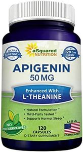 Apigenin 50mg & L-Theanine 200mg - 120 Capsules - Apigenin Supplement Pills for Sleep and Relaxation - Natural Bioflavonoid Extract Found in Chamomile Tea