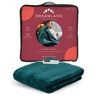 Dreamland Hurry Home Heated Throw – Emerald Green Quilted Herringbone – Deluxe Velvet Electric Blanket Perfect for bed and Sofa, Fast Heating, Machine Washable, Detachable Control, Timer, 160x120cm