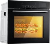 24" Electric Single Wall Oven, 3000W/240V Built-in Wall Oven with 2.5Cu.Ft Capacity, 8 Cooking Functions & 108 Automatic Recipes, 3D Surround Heating, Double-Layered Glass Door, Touch Control