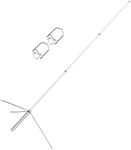 HYSHIKRA Fiberglass Dual Band Antenna, Outdoor 2Meter 70CM Base Antenna, 5.5/8.5dBi UHF-Female (SO239) Roof Antenna with Bracket Mount for Kenwood Yaesu Motorola Mobile Transcevier