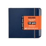 MENORAH Paper - Artist Sketchbook - Square- 180Gsm - Size (10.5 X 10.5 Cm) Pack Of 2 - Small Travel Size Sketch Book- 100 Pages/50 Sheets - Hard Bound - Handmade Artbook, Watercolor