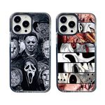 RSMACH [2 Packs] Clear Horror Movie Phone Case, Halloween Mask Man Grimace Horror for Boys Girls TeensShockproof Phone Protective Cover (XR)