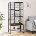 Panana Extra Large 3-Tier Cage for Rats, Ferrets, Chinchillas, Guinea Pigs - Small Animal Habitat with Wheels and Ladders, 175CM Height (Black)