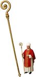 Nicky Bigs Novelties Adult Gold Saint Nicholas Shepherd Staff - Priest Pope Bishop Crosier Stick - Halloween Easter Costume Accessory Prop, Gold, One Size