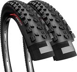 Fincci Pair of Bike Tires 26 x 1.95 Inch 50-559 Foldable 60 TPI All Mountain Enduro Tire for MTB Hybrid Bike Bicycle - 26x1.95 Mountain Bike Tire Pack of 2