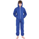 A2Z 4 Kids Children Plain & Camouflage Print Onesie Super Soft Loungewear - Plain Onesie Royal Blue 3-4