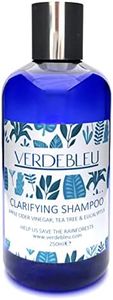 99% Naturel - SHAMPOOING CLARIFIANT - VINAIGRE DE CIDRE POMME, ARBRE À THÉ & EUCALYPTUS - 250ml de VERDEBLEU - Sans Sulfates, Parabenes. Nous Donnons 5% des Bénéfices pour Sauver les Forêts Tropicales