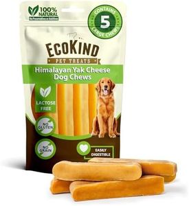 EcoKind Himalayan Gold Yak Cheese Dog Chew, Healthy Odorless Long Lasting Dog Bones, Rawhide Free, Large (Pack of 5)