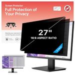 MOBDIK 2 Pack 27 Inch Removable Computer Privacy Screen Filter for 16:9 Widescreen Computer Monitor, Anti Glare, Anti Scratch, UV-Blocking for 27 in Data Confidentiality Shield