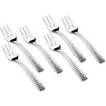 FnS Madrid Stainless Steel Dessert Tableware Fruit Forks (Set of 6)