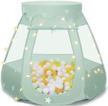 Baby Ball Pit for Toddler: with Star Lights - Pop Up Princess Play Tent for Kids - Indoor Outdoor Baby Girl Toys Birthday Gifts - NO Balls (Grayish Green Tent)