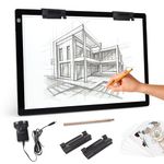 A2 Light Box for Tracing - Diamond Painting Light Board with 12v2a Adapter 2 Multi-Functional Clips, Ultra-Thin Stepless Brightness Light Pad, Drawing Light Box for Diamond Painting Sketching