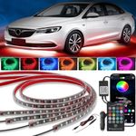 YUGUANG 4Pcs Underglow LED Lights for Cars, 16 Million Colors APP & Remote Control Car Underglow Kit Music Sync RGB Under glow LED Car Strips Light Kit for Car Trucks SUVs