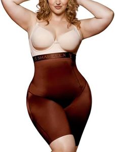 SHAPELLX Shapewear Shorts for Women Tummy Control Faja Body Shaper Booty Lifting Shapewear Panties Strapless Bodysuit M Brown
