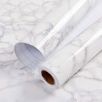 Hode Marble Sticky Back Plastic 90cm X 6m Granite White Grey Vinyl Wrap Contact Paper Self Adhesive Wallpaper Waterproof PVC Roll for Kitchen Countertop Furniture