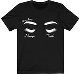 Woxlica Womens Always Tired Graphic T-Shirt Cotton Posty Shirt Music Tee, Black, Small